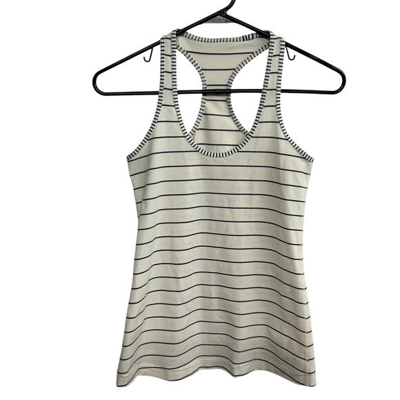 Clean Girl‎ Racerback Tank Lululemon Stripe Minimalist Stretch XS/S - Picture 1 of 6